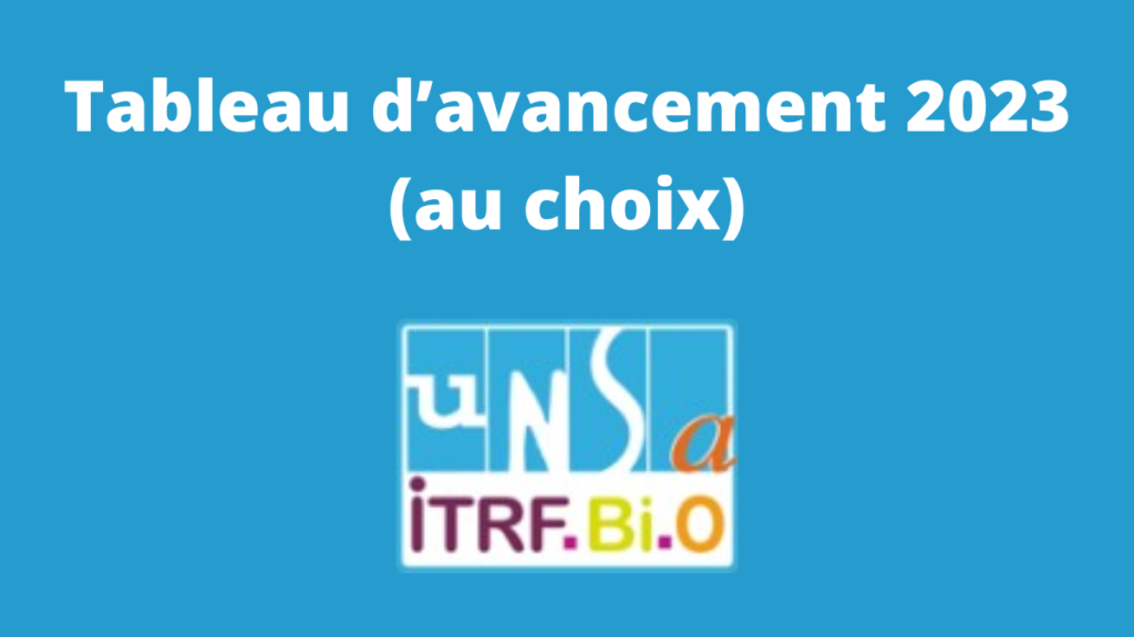 tableau avancement UNSAITRFBIO Le Syndicat de la clarté et de la transparence